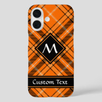 Halloween Orange Tartan iPhone 16 Case