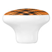 Halloween Orange Tartan Ceramic Knob (Side)