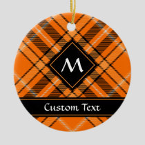 Halloween Orange Tartan Ceramic Ornament