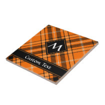 Halloween Orange Tartan Ceramic Tile