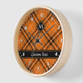 Halloween Orange Tartan Clock (Angle)