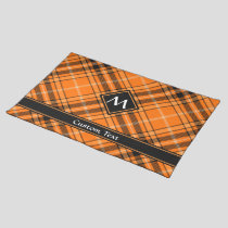 Halloween Orange Tartan Cloth Placemat