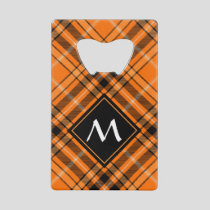 Halloween Orange Tartan Credit Card Bottle Opener