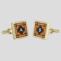 Halloween Orange Tartan Cufflinks