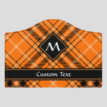 Halloween Orange Tartan Door Sign