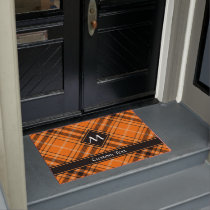 Halloween Orange Tartan Doormat