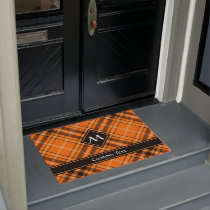 Halloween Orange Tartan Doormat