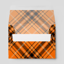 Halloween Orange Tartan Envelope