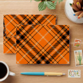 Halloween Orange Tartan Envelope (Desk)