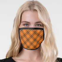 Halloween Orange Tartan Face Mask