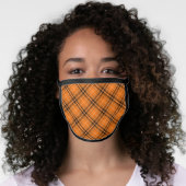 Halloween Orange Tartan Face Mask (Worn Her)