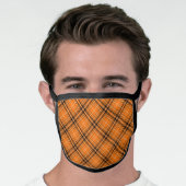 Halloween Orange Tartan Face Mask (Worn Him)