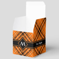 Halloween Orange Tartan Favor Boxes