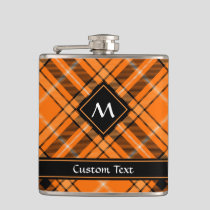 Halloween Orange Tartan Flask