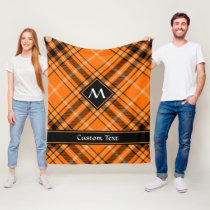 Halloween Orange Tartan Fleece Blanket