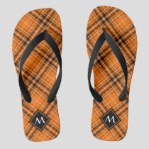 Halloween Orange Tartan Flip Flops