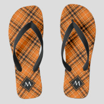 Halloween Orange Tartan Flip Flops