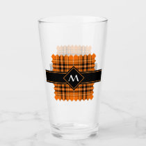 Halloween Orange Tartan Glass