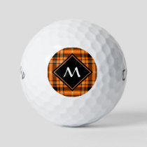 Halloween Orange Tartan Golf Balls