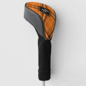 Halloween Orange Tartan Golf Head Cover (Angled)