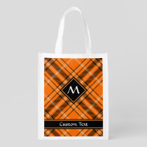 Halloween Orange Tartan Grocery Bag