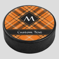Halloween Orange Tartan Hockey Puck