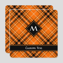 Halloween Orange Tartan Invitation