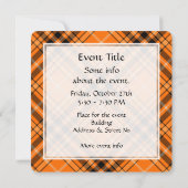Halloween Orange Tartan Invitation (Back)