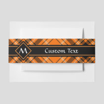 Halloween Orange Tartan Invitation Belly Band