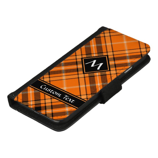 Halloween Orange Tartan iPhone Wallet Case (Bottom)