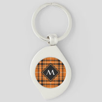 Halloween Orange Tartan Keychain