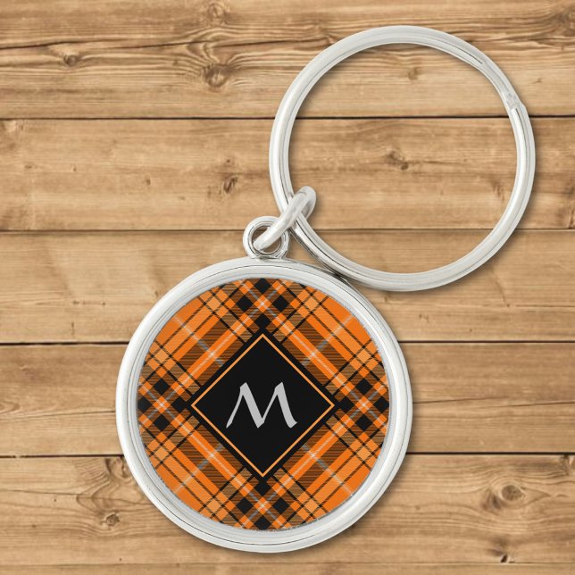 Halloween Orange Tartan Keychain (Creator Uploaded)