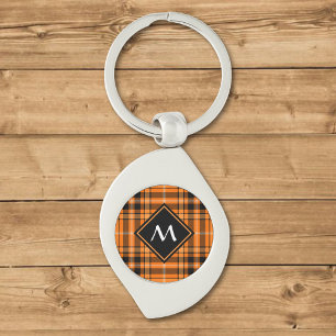 Halloween Orange Tartan Keychain
