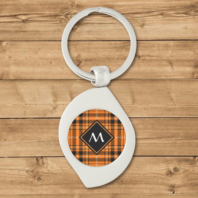 Halloween Orange Tartan Keychain (Creator Uploaded)