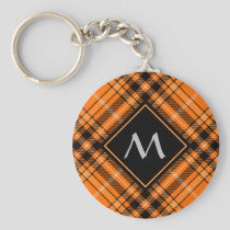 Halloween Orange Tartan Keychain