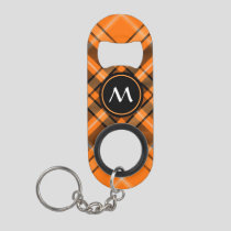 Halloween Orange Tartan Keychain Bottle Opener