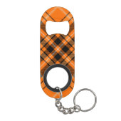 Halloween Orange Tartan Keychain Bottle Opener (Back)