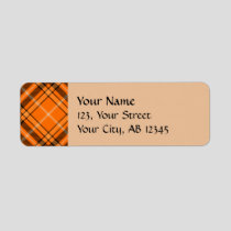 Halloween Orange Tartan Label