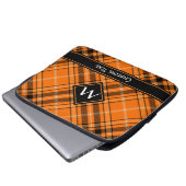 Halloween Orange Tartan Laptop Sleeve (Front Bottom)