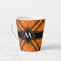 Halloween Orange Tartan Latte Mug