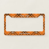 Halloween Orange Tartan License Plate Frame (Front)