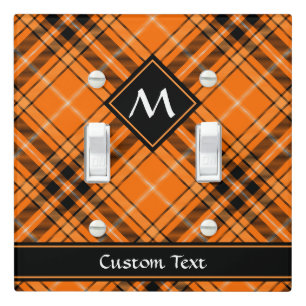 Halloween Orange Tartan Light Switch Cover