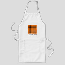 Halloween Orange Tartan Long Apron