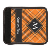 Halloween Orange Tartan Luggage Handle Wrap (Front)