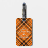 Halloween Orange Tartan Luggage Tag (Back Vertical)