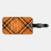 Halloween Orange Tartan Luggage Tag (Back Horizontal)