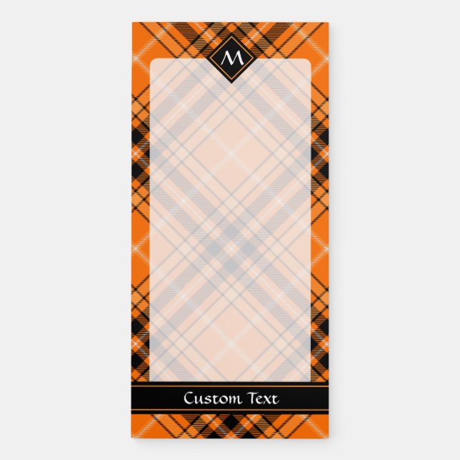 Halloween Orange Tartan Magnetic Notepad (Front)