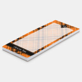 Halloween Orange Tartan Magnetic Notepad (Angled)