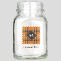 Halloween Orange Tartan Mason Jar