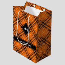 Halloween Orange Tartan Medium Gift Bag